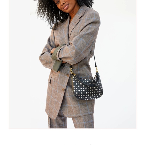 Clare V Petit Moyen Black W/ Silver Studs NWT RARE - Picture 4 of 17